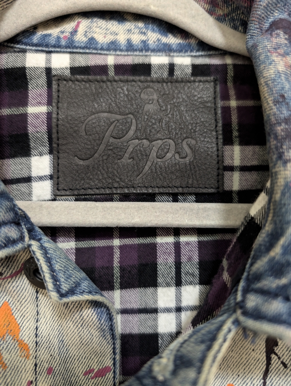 PRPS *RARE* Gale Paint Splatter Light Wash Denim - Size L - Picture 3 of 9